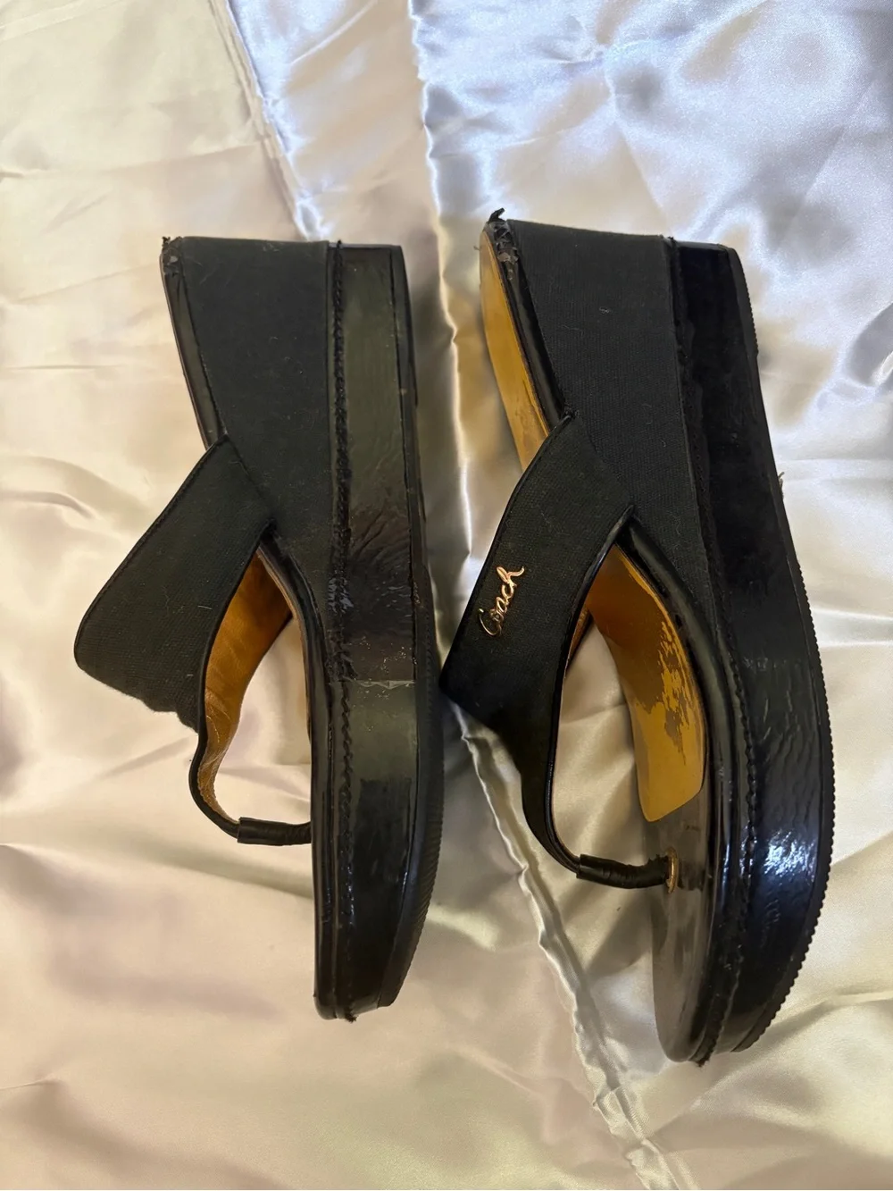 Coach black wedge